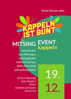 Mitsing Event Kappeln ist Bunt
